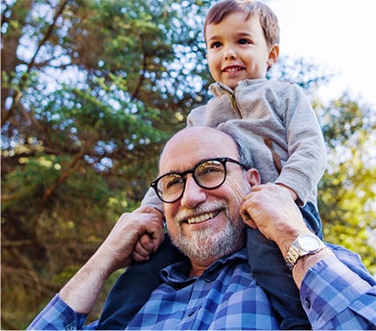 Photo of a satisfied customer with his grandson Photo of a satisfied customer with his grandson